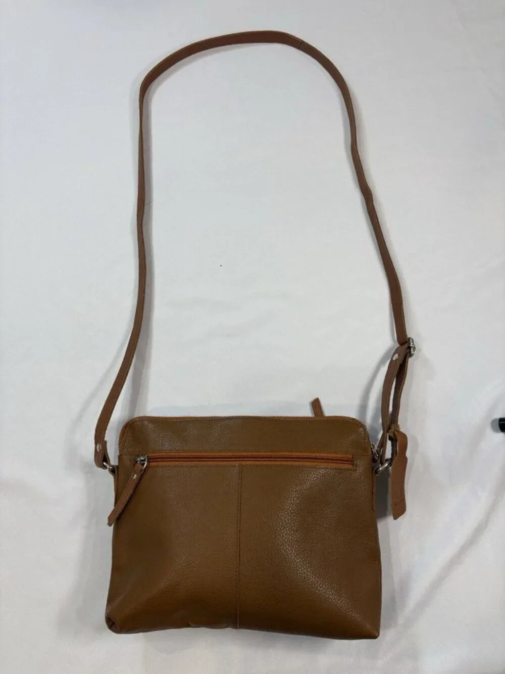 Wise Owl Brown Leather Small Soft Pebbled Crossbody Bag